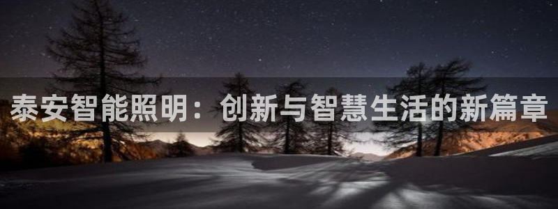 云顶国际平台提款受阻：泰安智能照明：创新